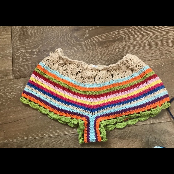 Multi colored Beach Crochet shorts by ANDI BAGUS - Picture 1 of 4